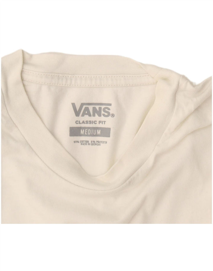 T-shirt męski Vans o klasycznym kroju, bawełniany, w kolorze średniej bieli