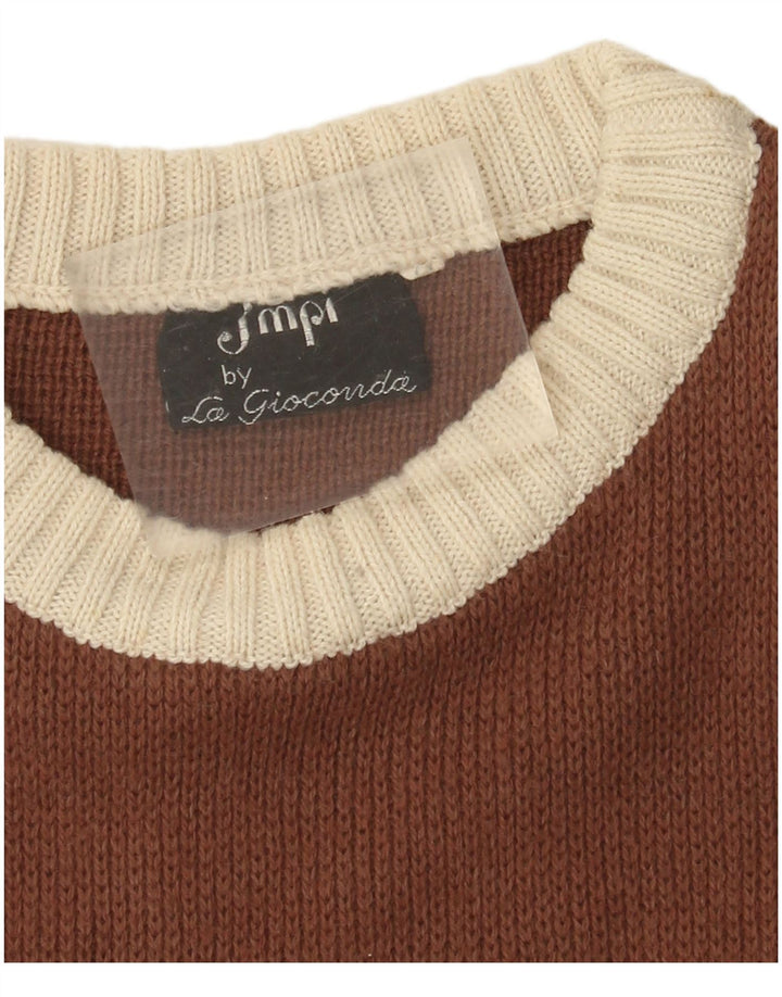 Sweter damski w stylu vintage z dekoltem w łódkę UK 12, średni, wielobarwny