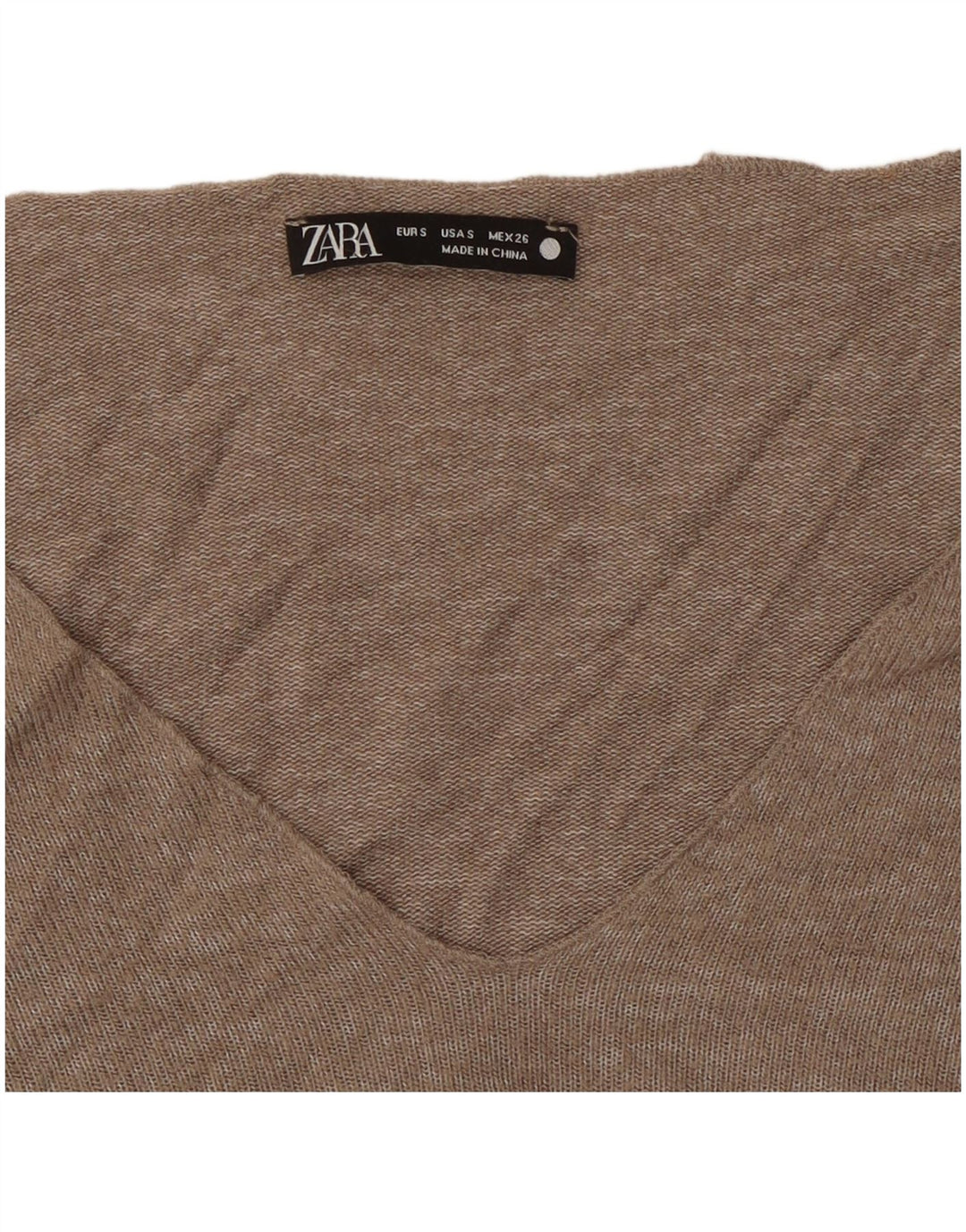 Sweter damski ZARA z dekoltem w kształcie litery V, UK 10, mały, szary