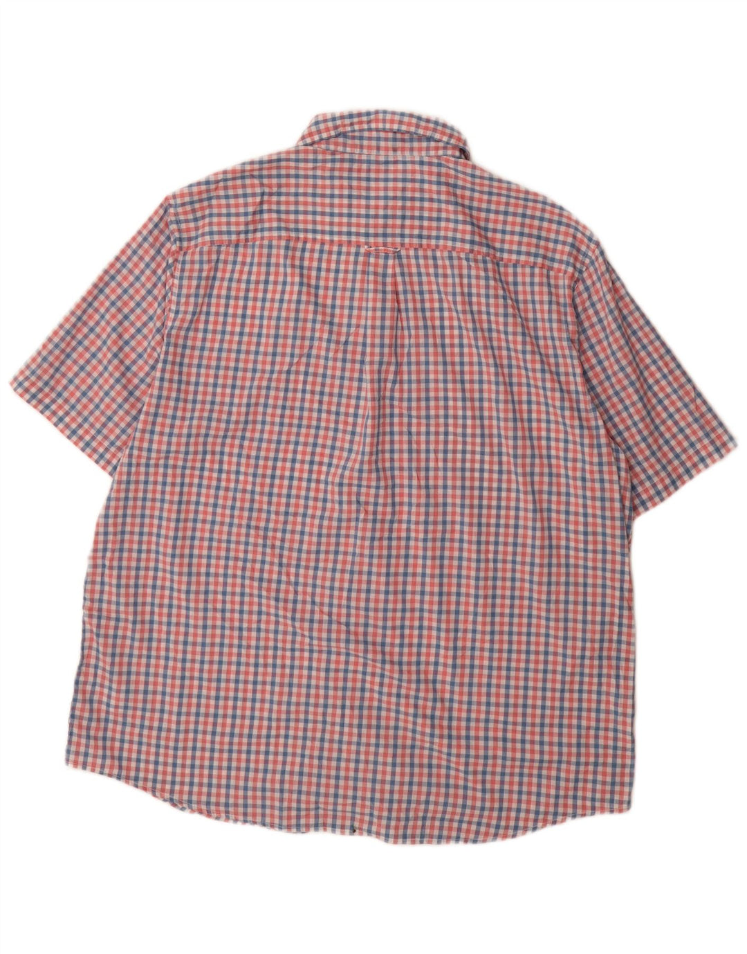 Koszula męska Chaps Easy Care z krótkim rękawem 2XL, różowa bawełniana kratka