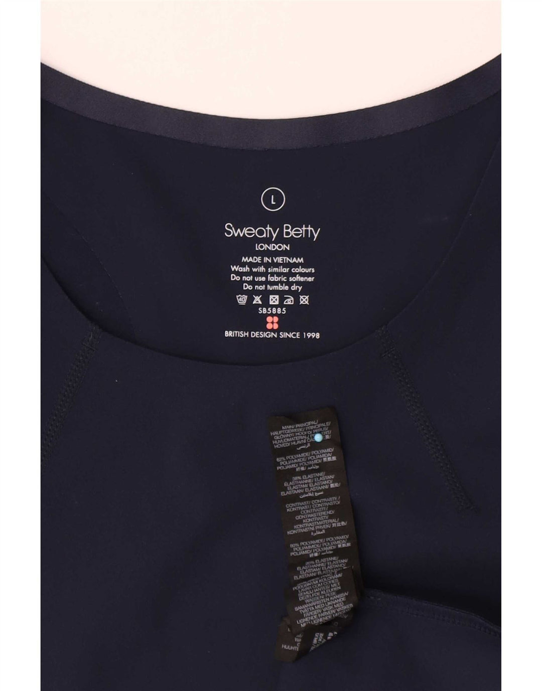 Damska kamizelka Sweaty Betty Top UK 14, duża, granatowa, poliamid