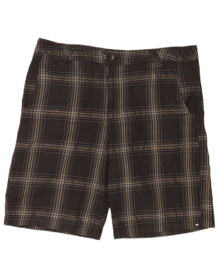 Męskie spodenki chino Quiksilver W36, duże, szare, poliestrowe w kratę