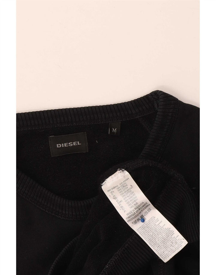 Męska bluza z grafiką Diesel, średnia czarna, bawełniana