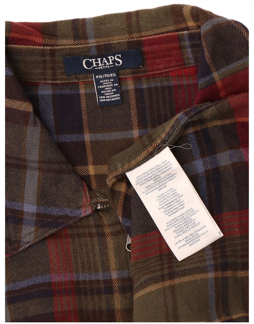 Damska koszula flanelowa CHAPS UK 18 XL, bawełniana, wielokolorowa krata