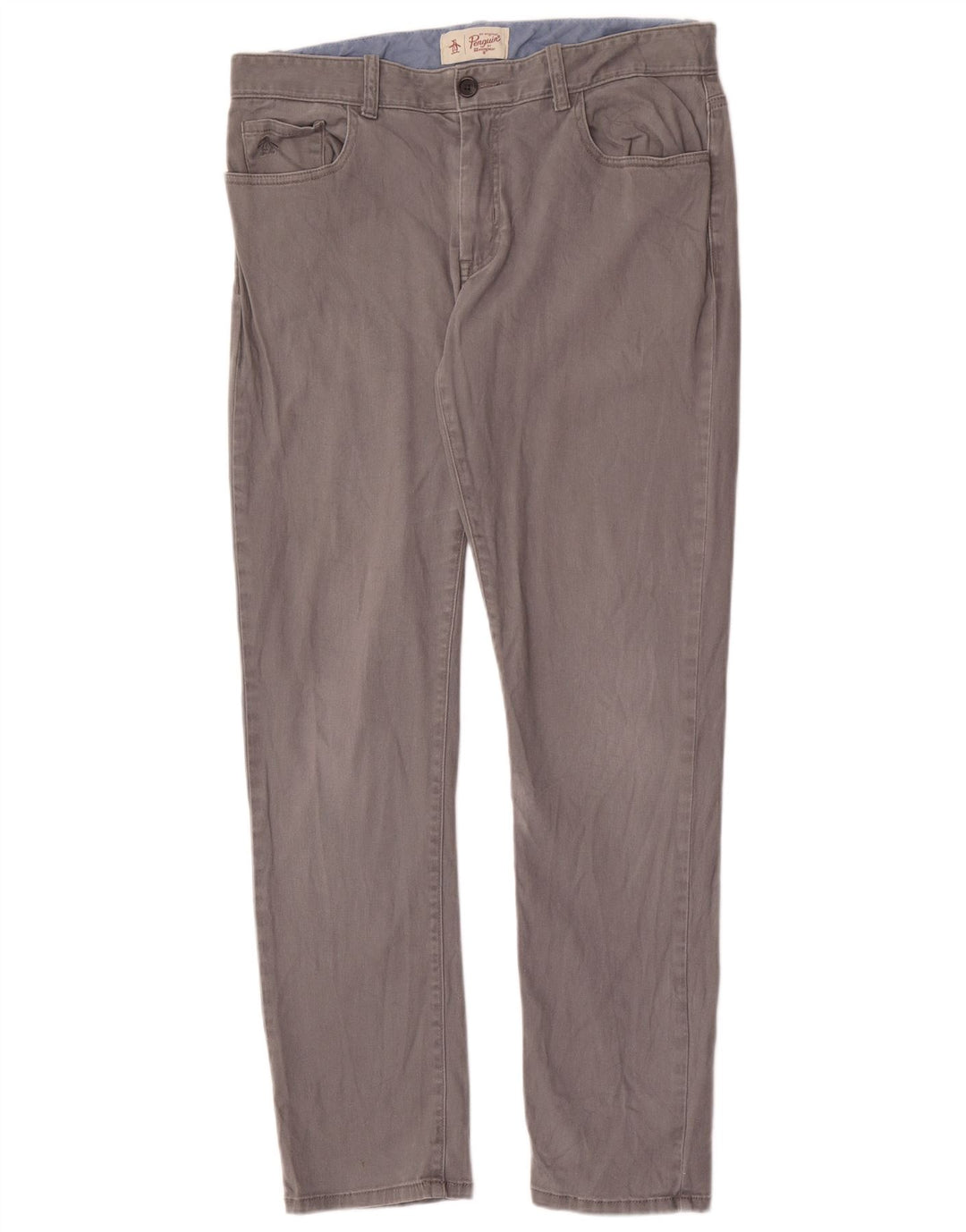 Męskie spodnie typu slim casual Penguin W33 L32 szare