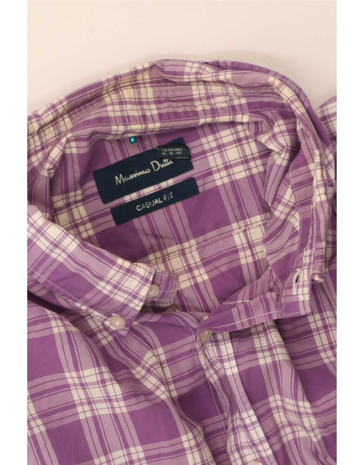 Męska koszula o swobodnym kroju Massimo Dutti XL w fioletową kratkę