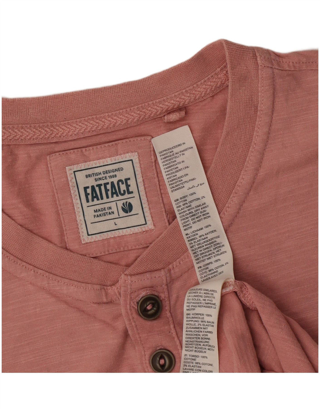 T-shirt męski Fat Face, duży, różowy, bawełniany