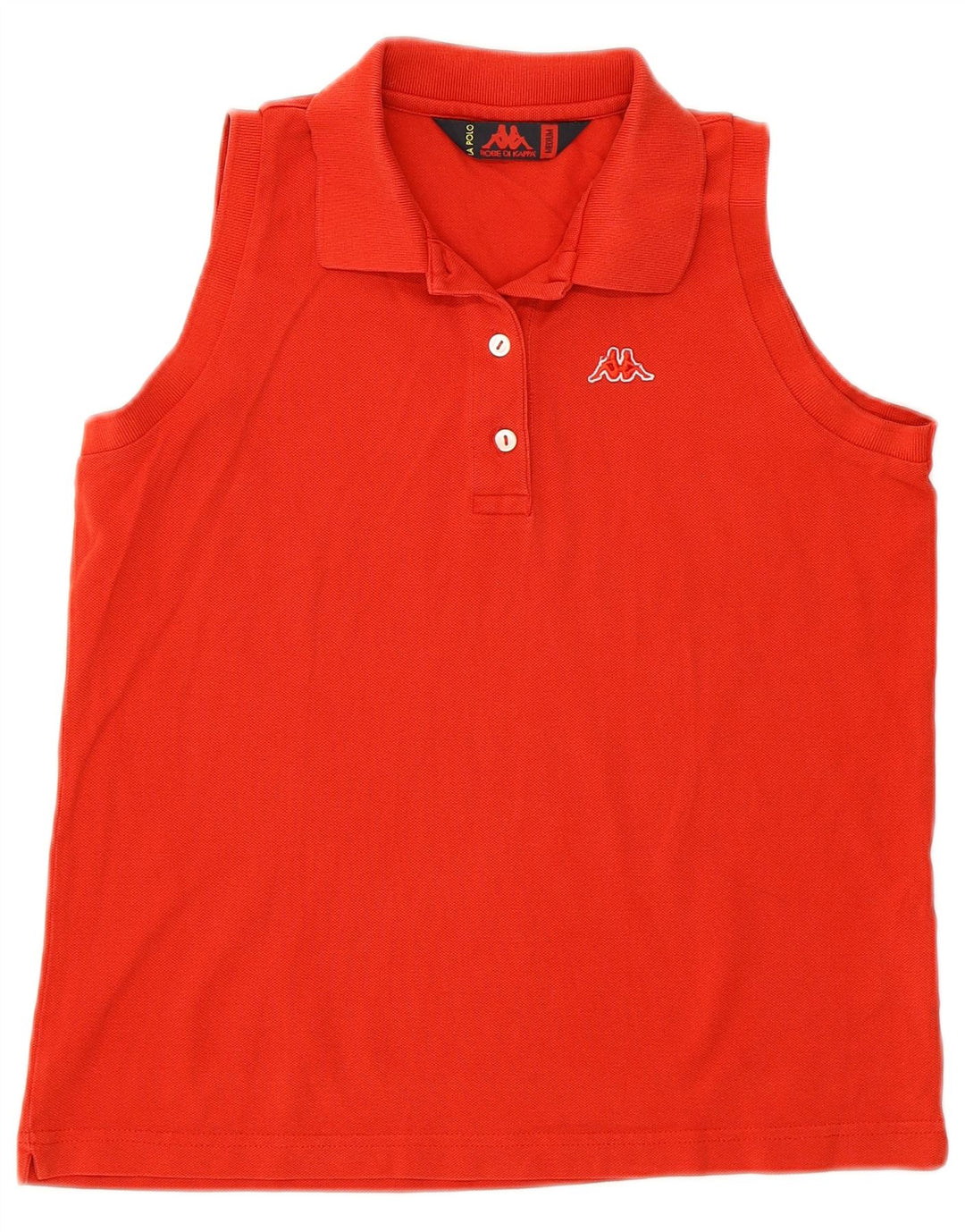 Damska koszulka polo bez rękawów KAPPA UK 14, średnia czerwona bawełna