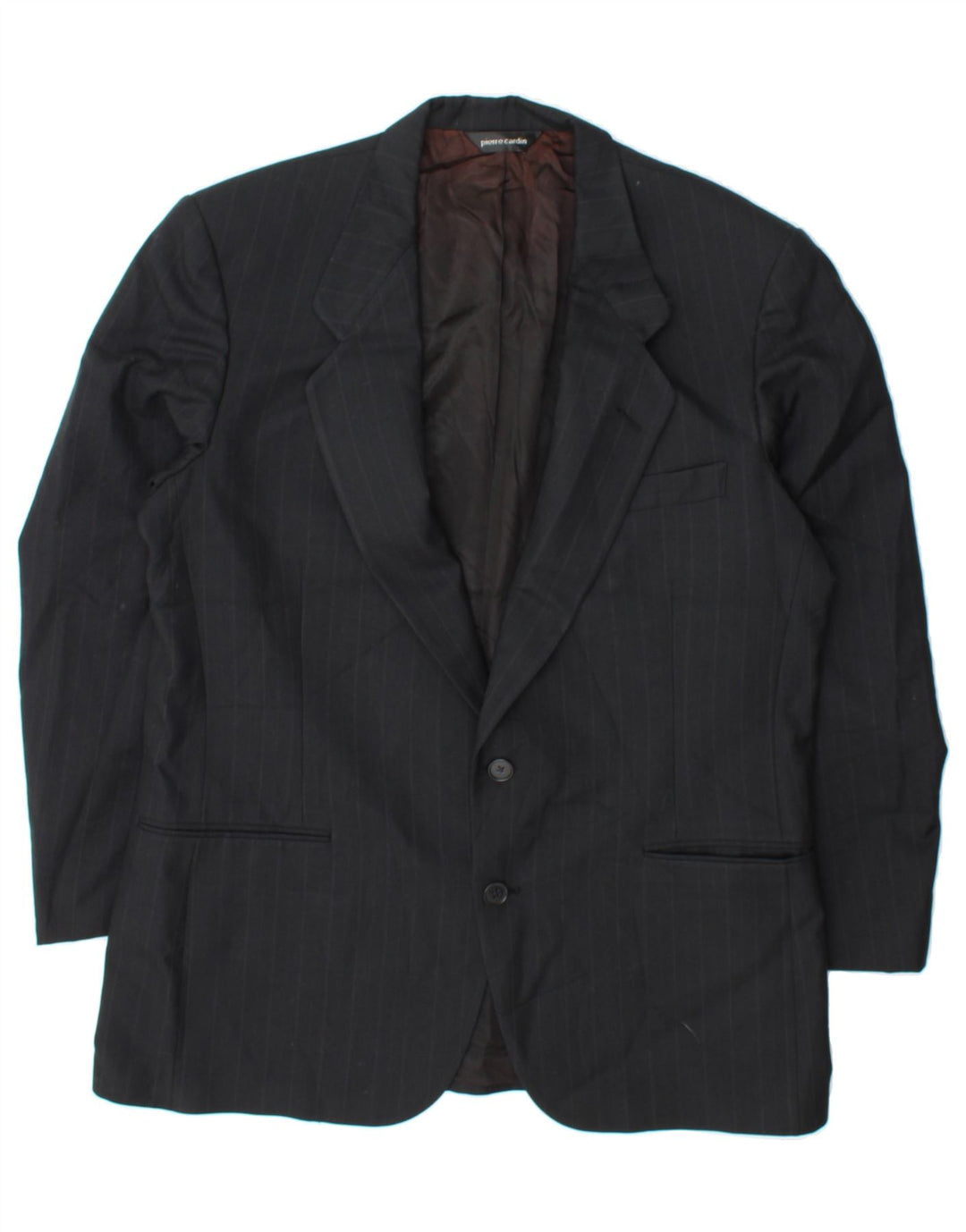 PIERRE CARDIN Mens 2 Button Blazer Jacket UK 38 Medium Grey Pinstripe Vintage Pierre Cardin and Second-Hand Pierre Cardin from Messina Hembry 