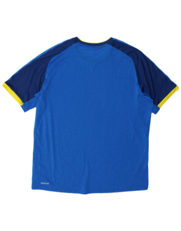 Adidas Męska koszulka Climacool Top XL Niebieski poliester z blokami kolorów