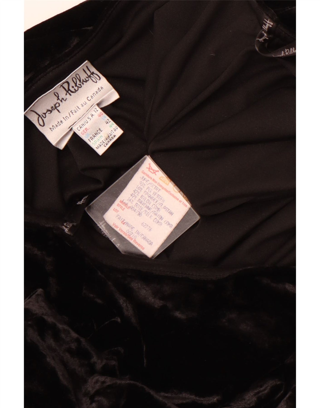 JOSEPH RIBKOFF Damska welurowa spódnica typu trąbka UK 14 duża W30 Czarny poliester