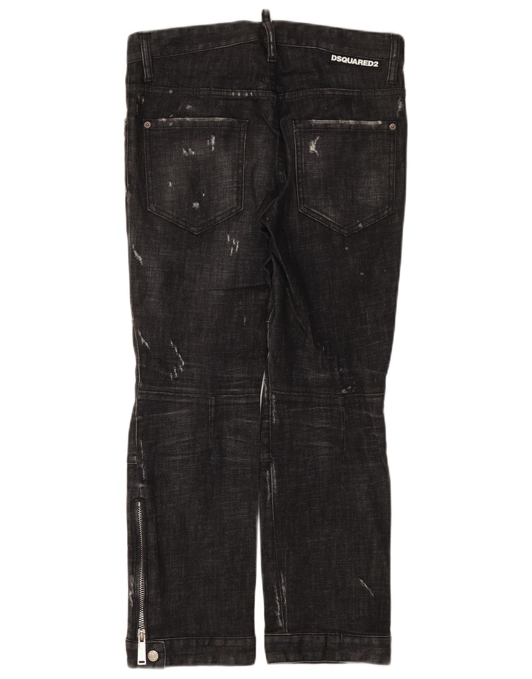 Dsquared2 Damskie proste dżinsy IT 44 Medium W30 L26 Czarna bawełna