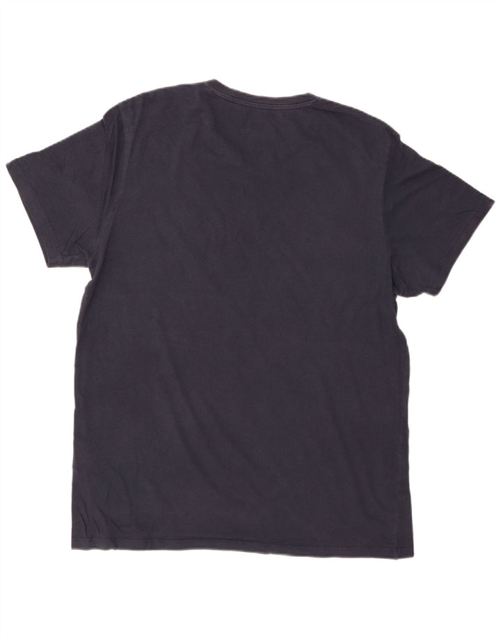 Męska koszulka z grafiką JACK & JONES, góra XL, granatowa, bawełniana