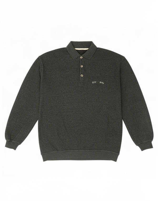 Vintage męski sweter polo XL, zielony, bawełniany