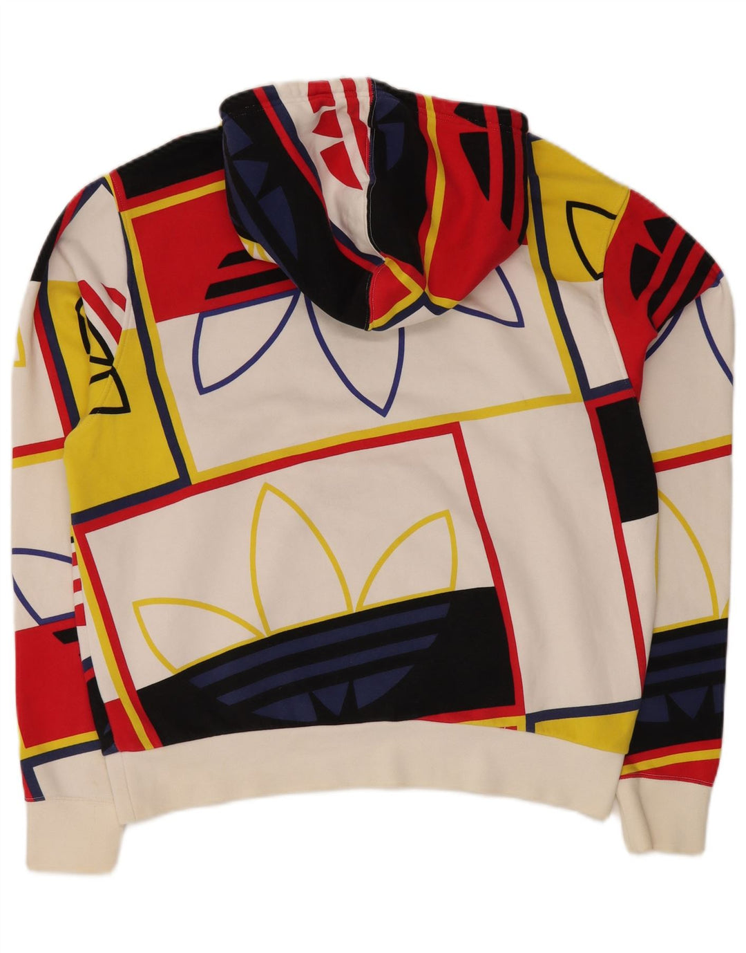 Męska bluza z kapturem Adidas z grafiką, duża, wielobarwna, bawełniana z blokami kolorów