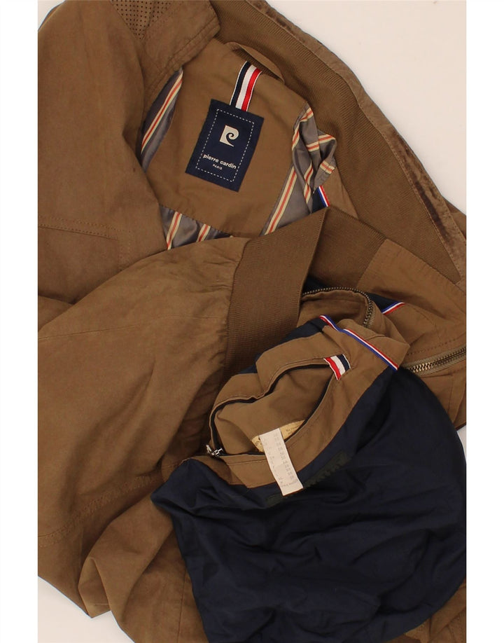Męska kurtka bomberka PIERRE CARDIN IT 56 3XL brązowy poliamid