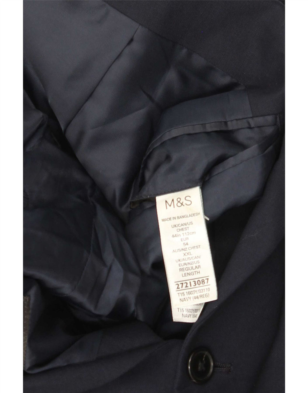 Marks & Spencer Męska marynarka zapinana na 2 guziki, UK 44 XL, granatowa, poliester