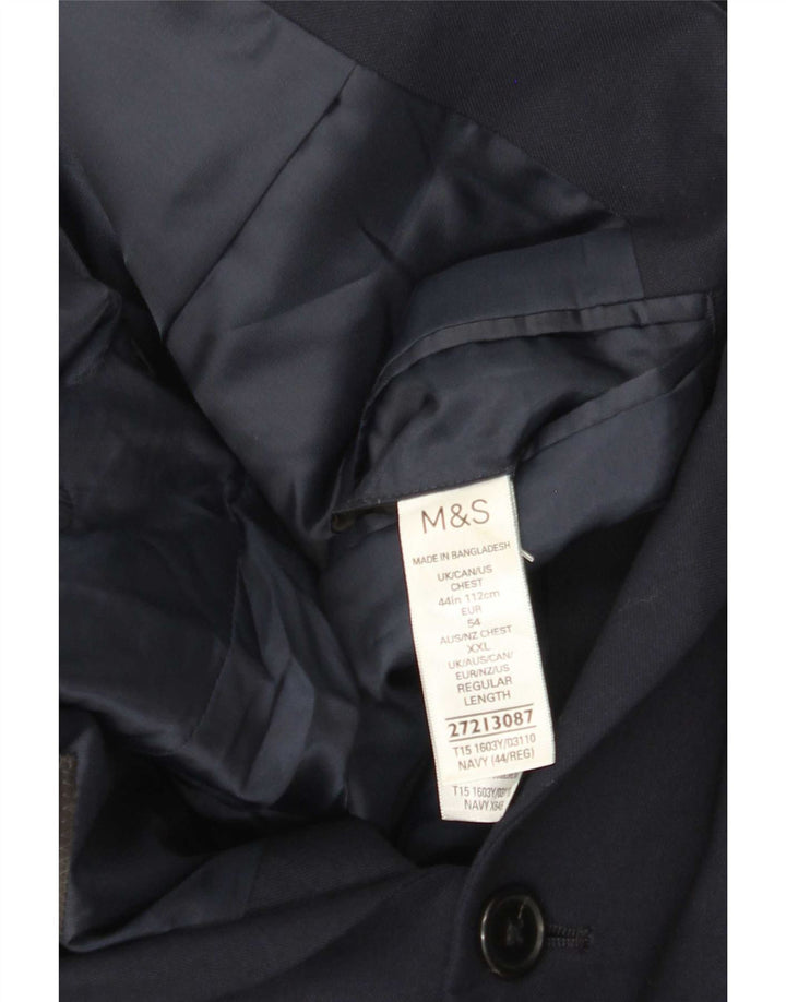 Marks & Spencer Męska marynarka zapinana na 2 guziki, UK 44 XL, granatowa, poliester
