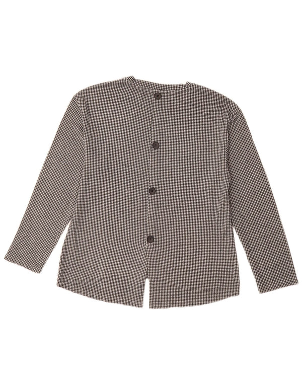 Damska bluzka z długim rękawem Zara UK 12, średnia czarna kratka