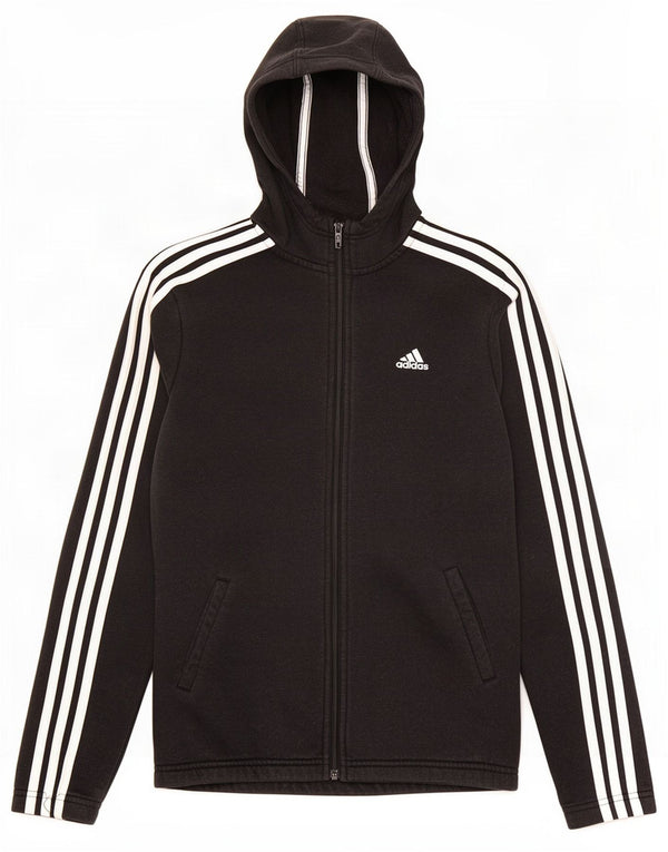 Chłopięcy sweter Adidas z zamkiem błyskawicznym, 13-14 lat, czarna bawełna