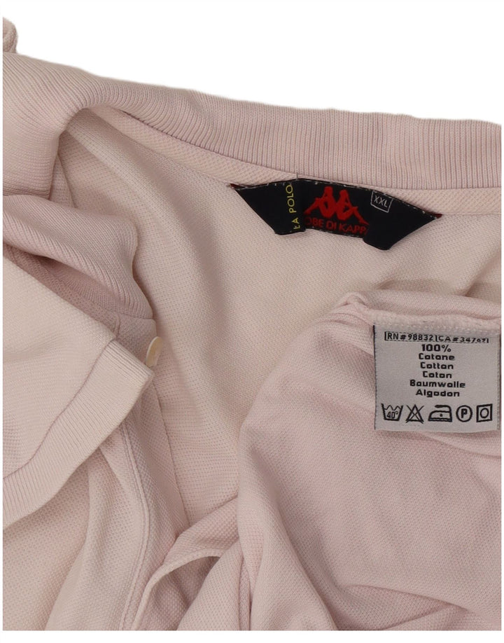 Męska koszulka polo Kappa 2XL Różowa bawełna