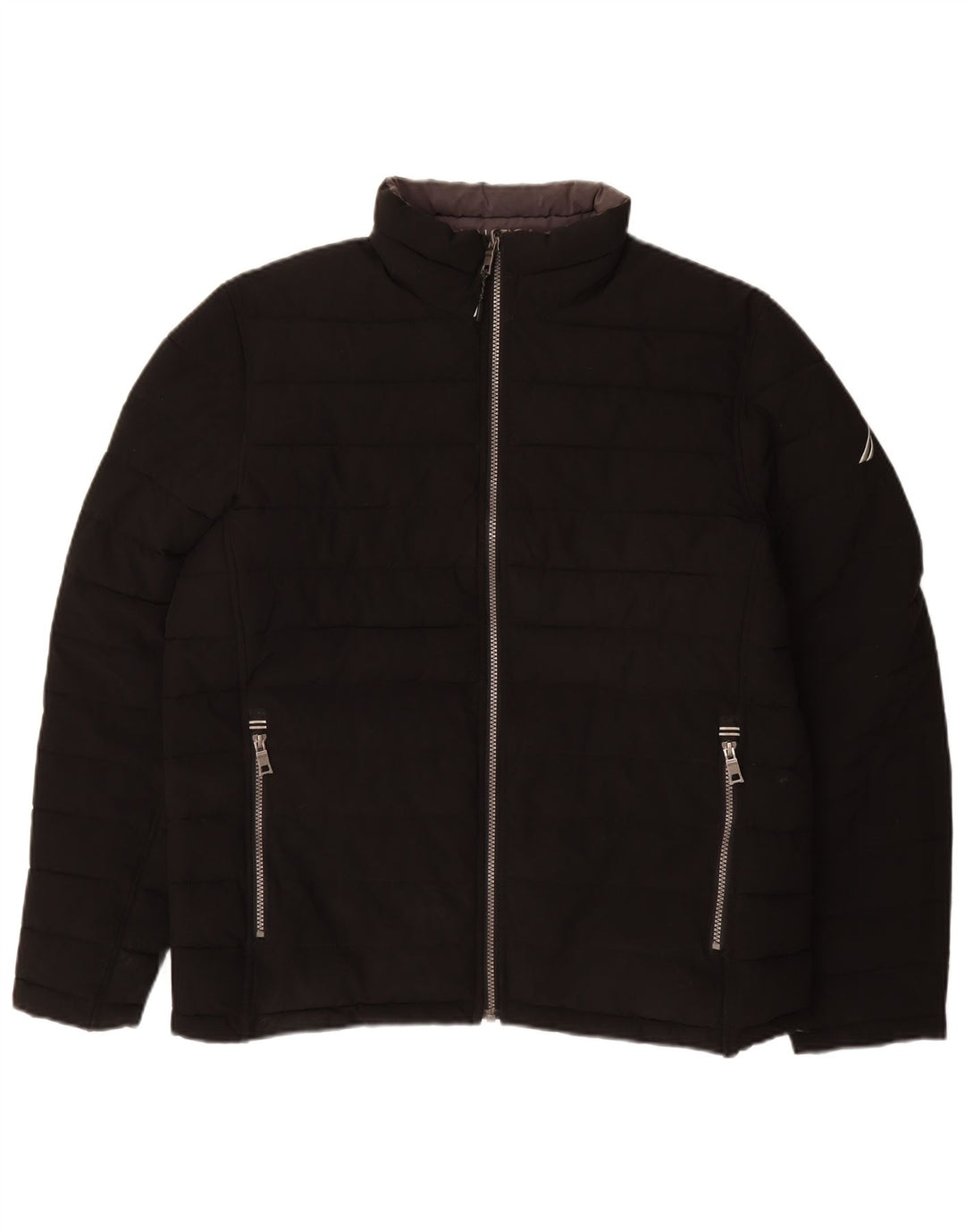 Męska dwustronna ocieplana kurtka NAUTICA UK 40, duża, czarna, poliestrowa