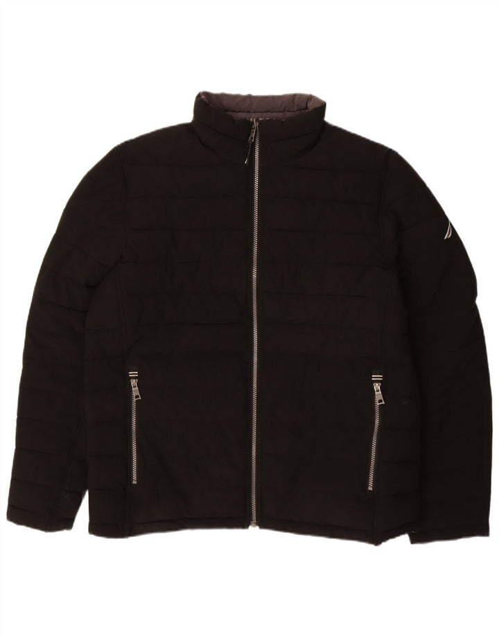 Męska dwustronna ocieplana kurtka NAUTICA UK 40, duża, czarna, poliestrowa