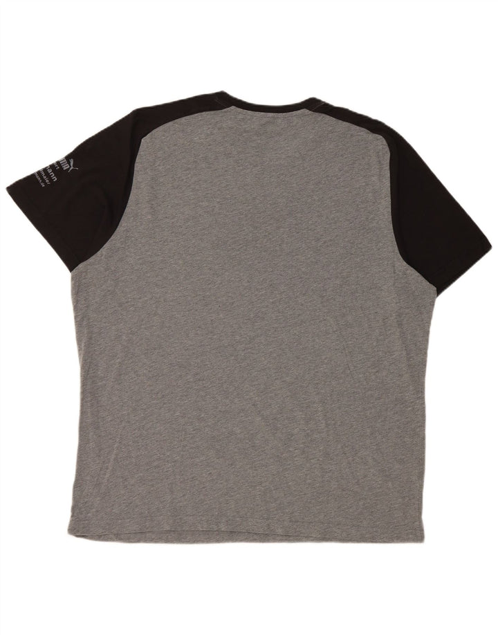 Męski T-shirt z grafiką PUMA, góra XL, szary, blok kolorów
