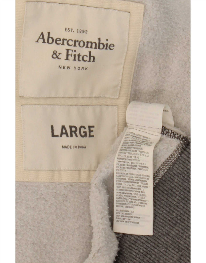 Męska kurtka dresowa Abercrombie & Fitch, duża, szara, bawełniana