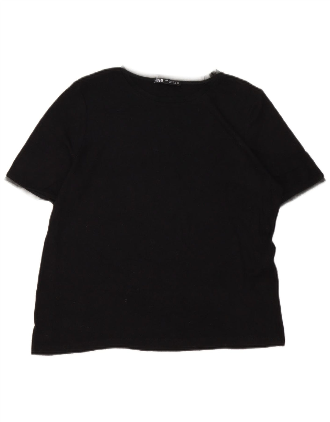 T-shirt damski Zara Top UK 12 Średnia czarna wiskoza