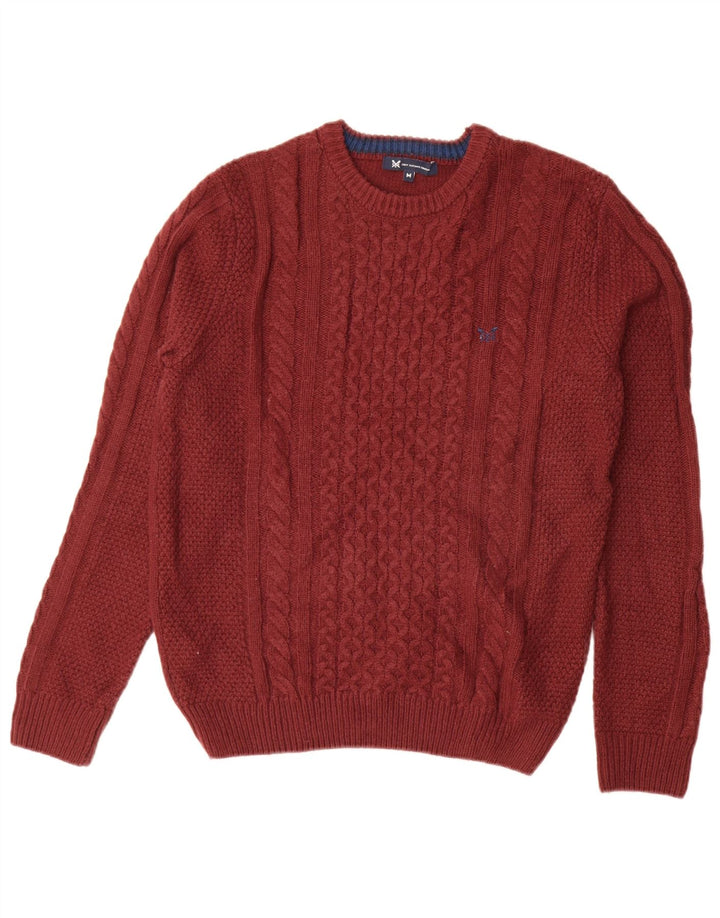 Crew Clothing Męski sweter z golfem, średni bordowy akryl
