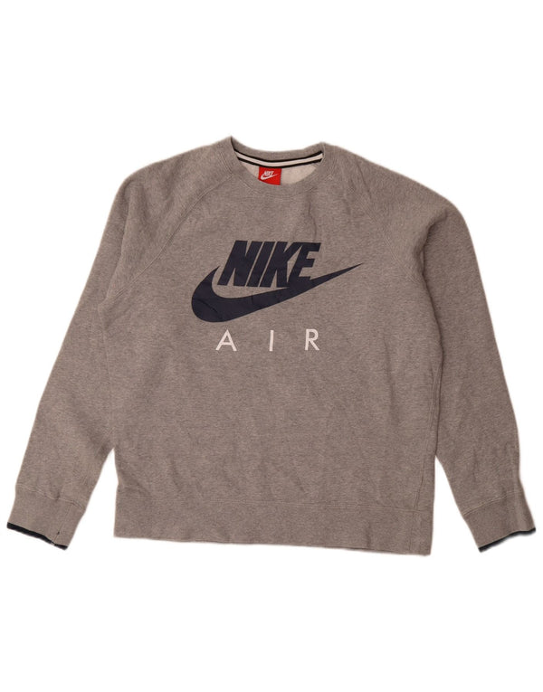 Męska bluza z grafiką Nike, średnia, szara, bawełniana nakrapiana