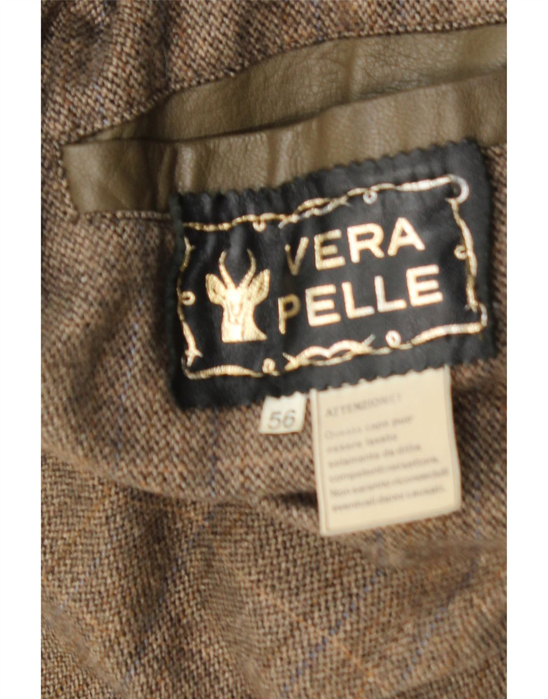 Vintage męska kurtka skórzana UK 40 duża skóra khaki