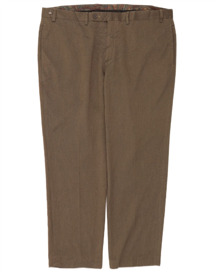 Męskie proste spodnie garniturowe Ralph Lauren W40 L30 Szary poliester
