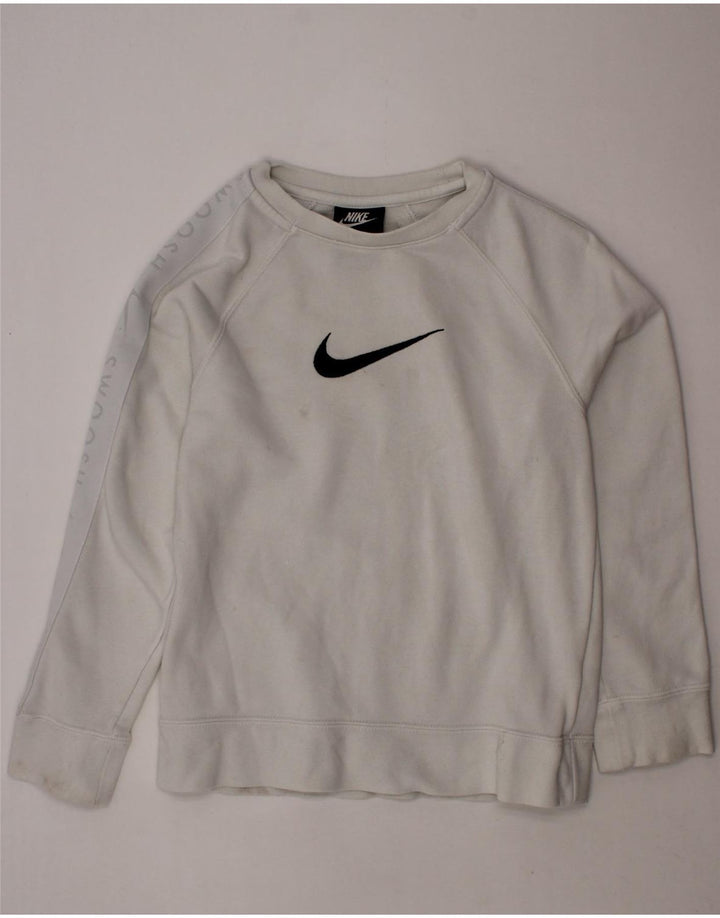 Bluza chłopięca NIKE Swoosh o standardowym kroju, mała, biała