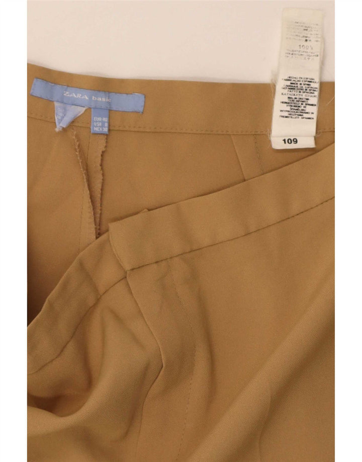 Damskie proste spodnie garniturowe Zara EU 40 Medium W30 L35 Beżowy poliester