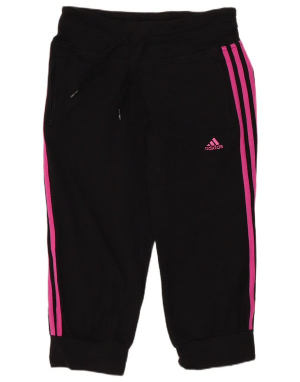 Adidas Damskie Bermudy Sportowe Spodenki UK 8 Małe Czarne Bawełniane Sportowe