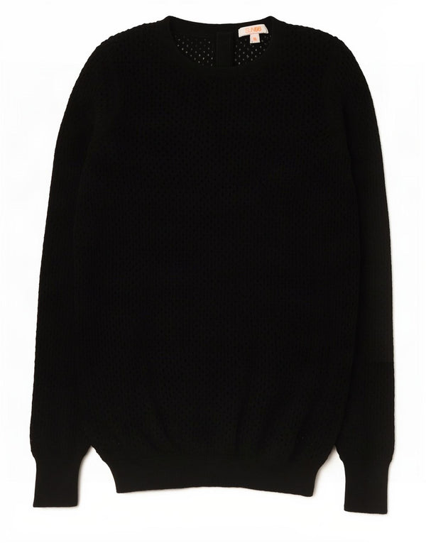 Damski sweter Sun68 z przezroczystym dekoltem w łódkę, UK 10, mały, czarny, bawełniany