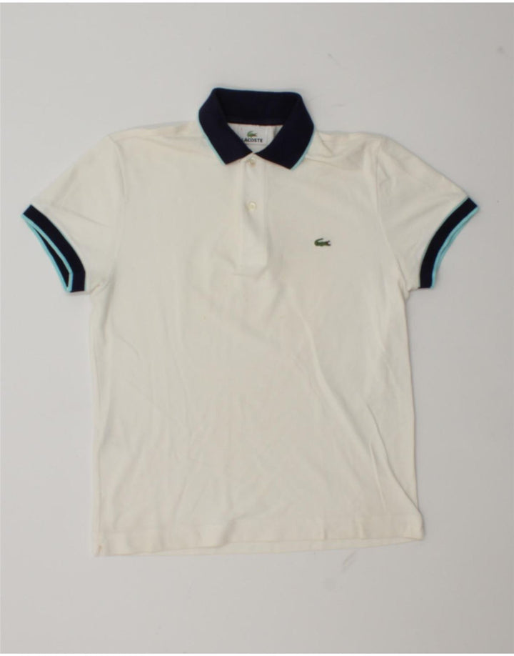 Męska koszulka polo do rugby Lacoste, rozmiar 3, mała, biała, bawełniana