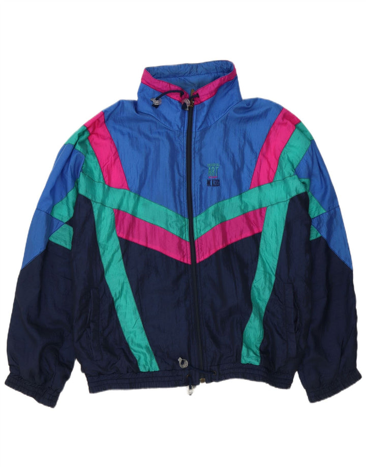 Bluza dresowa MC Kee's dla mężczyzn, luźny krój, retro, kolor średni niebieski w blokach kolorów