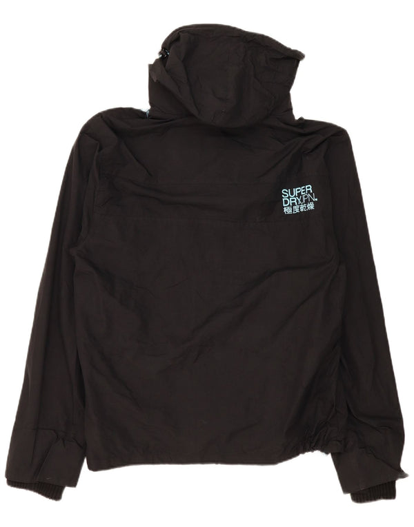 Superdry Mens Windcheater Graphic Hooded Rain Jacket UK 42 XL Black