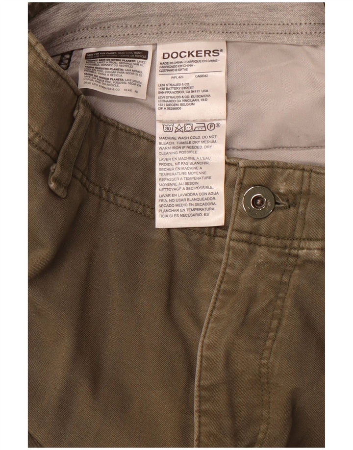 Męskie spodnie typu slim chino DOCKERS W34 L32, bawełna khaki