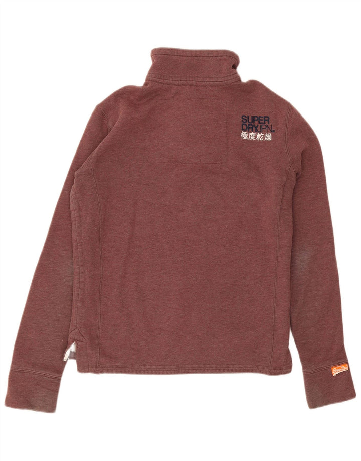 Męski sweter Superdry z dekoltem w serek, mały, bordowy, bawełniany