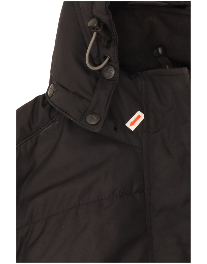 Damski ocieplany płaszcz z kapturem Jack Wolfskin UK 10, mały, czarny poliester