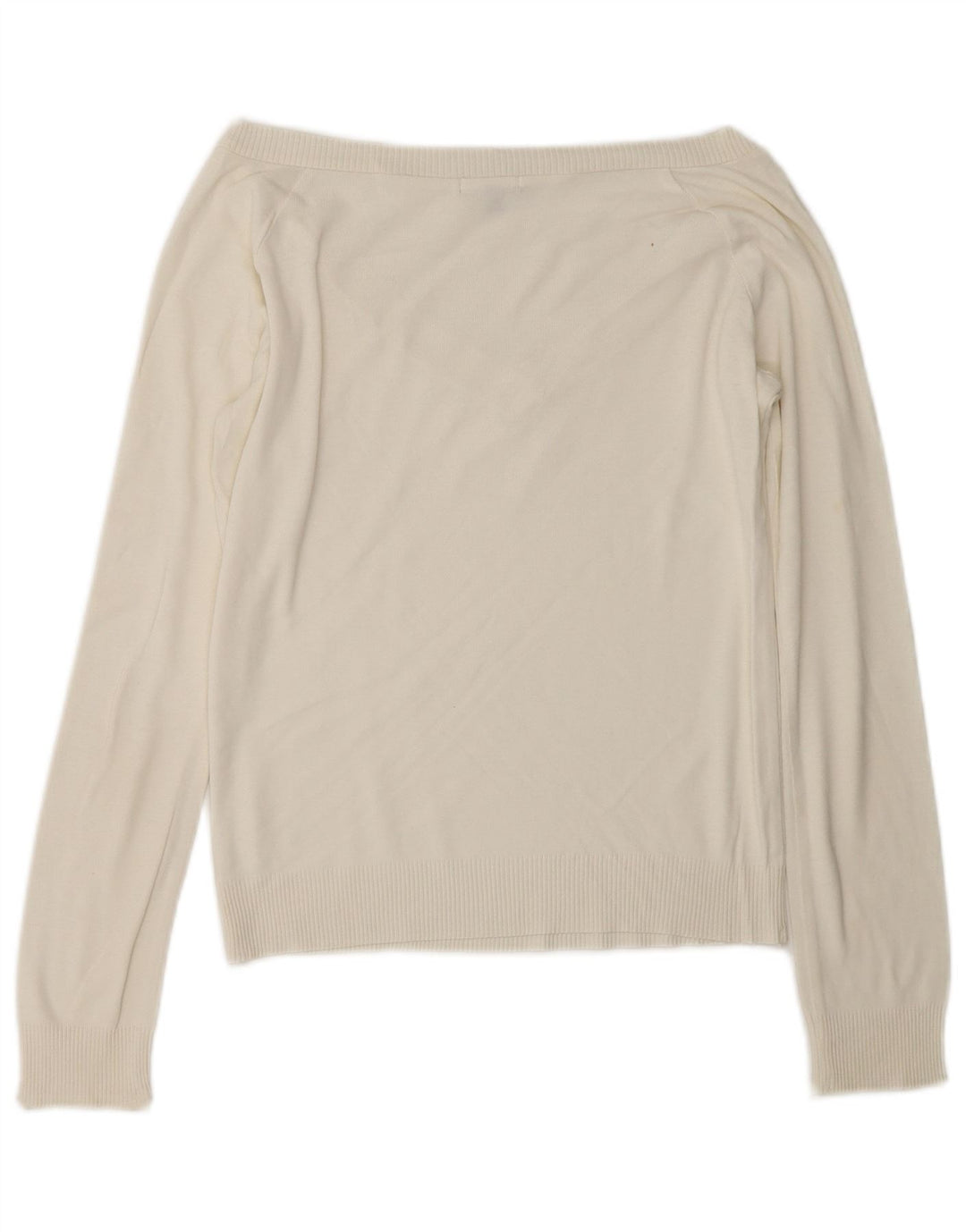 Damski sweter Massimo Dutti z dekoltem w kształcie litery V, UK 12, średni złamanej bieli