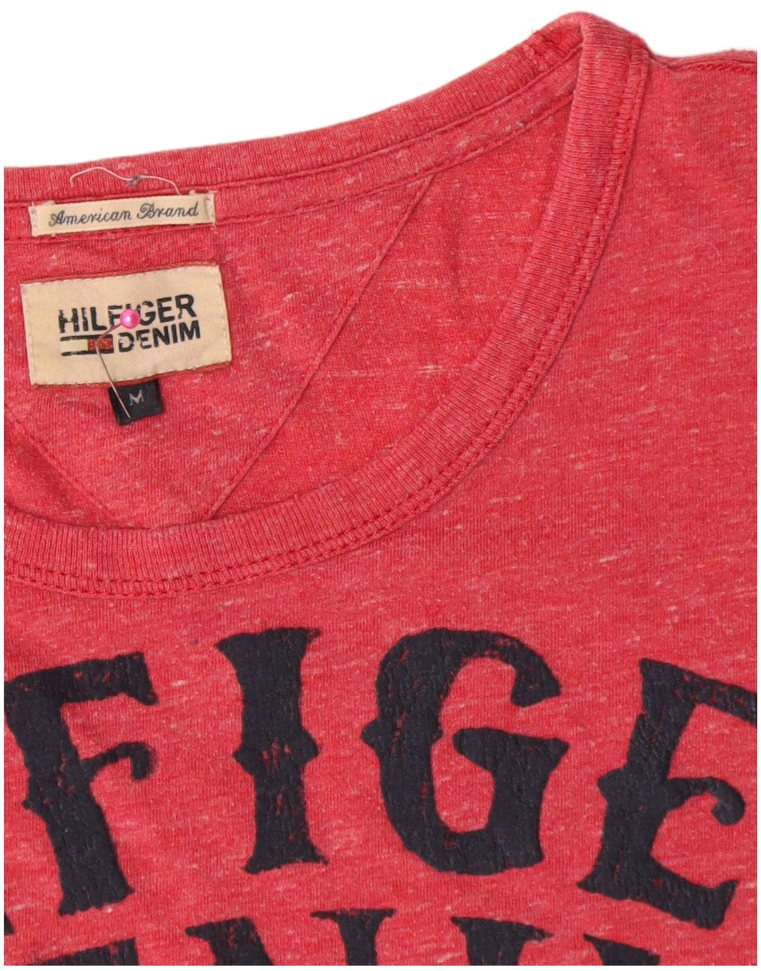 Męska koszulka z grafiką Tommy Hilfiger, bawełniana, w kolorze średniej czerwieni
