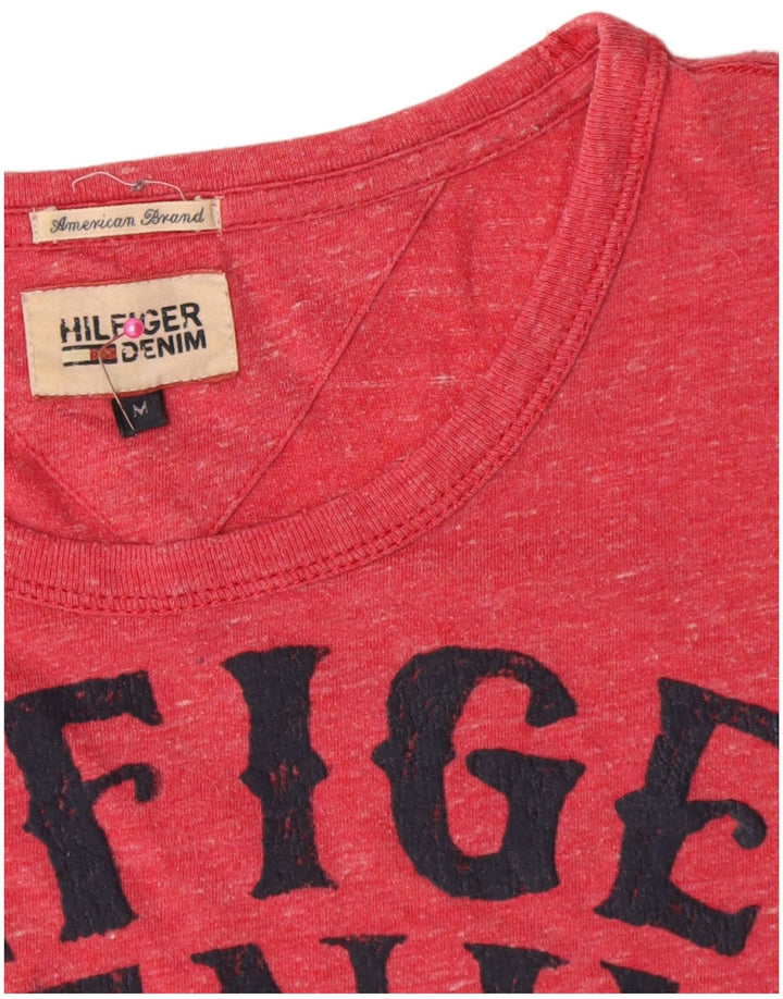 Męska koszulka z grafiką Tommy Hilfiger, bawełniana, w kolorze średniej czerwieni