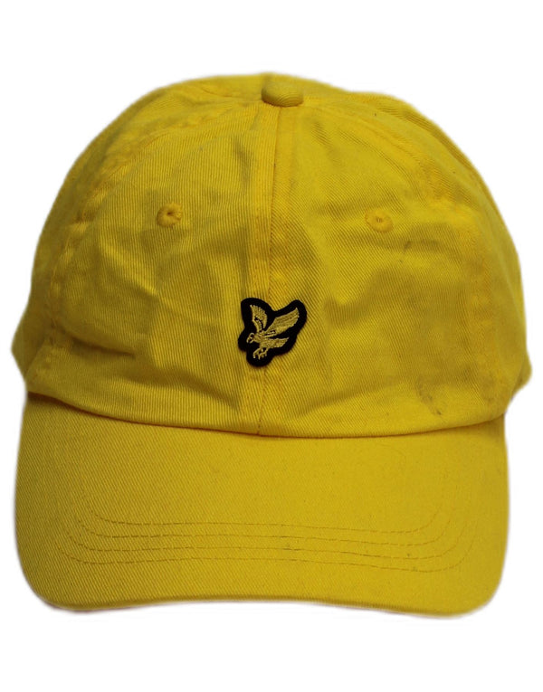 Męska czapka z daszkiem z grafiką LYLE & SCOTT w jednym rozmiarze, żółta, bawełniana, klasyczna