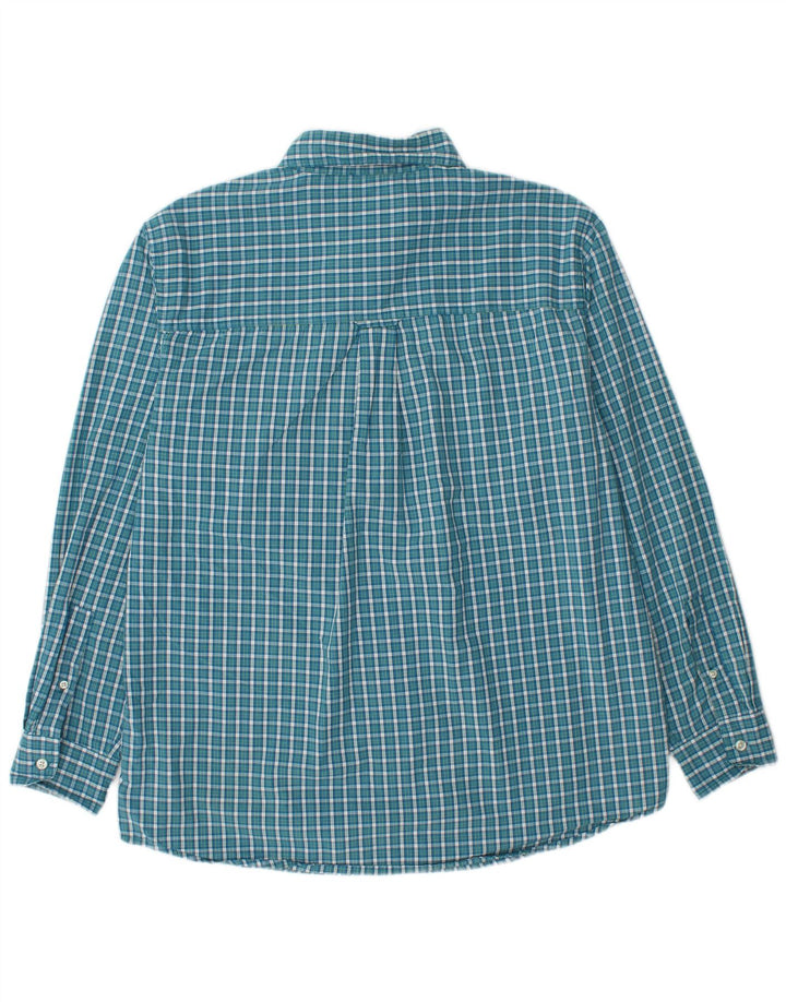 CHAPS Mens Shirt Large Blue Check Cotton
