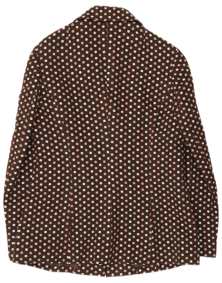 Vintage damski zestaw z 3 guzikami, 2 częściami IT 48 XL, brązowa w kropki